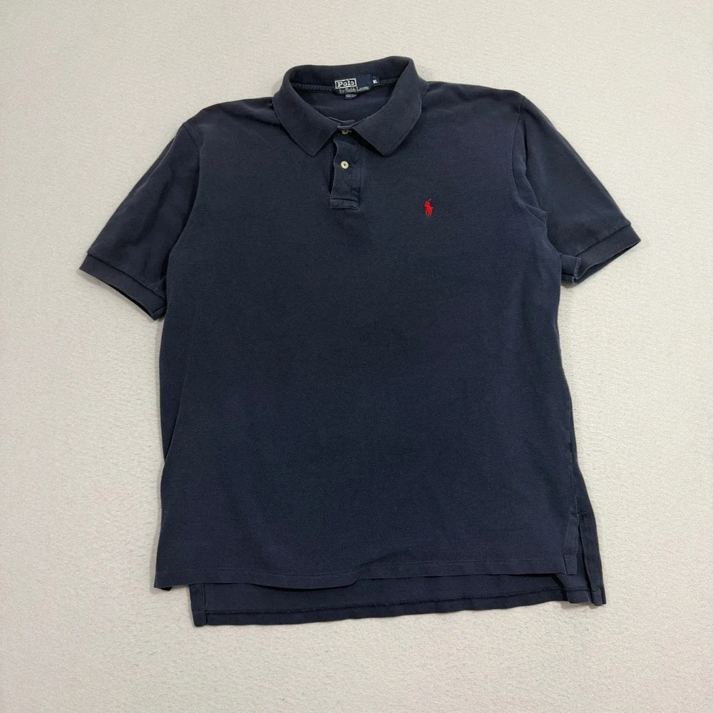 Vintage Polo Ralph Lauren Polo Men's XL Navy Blue Short Sleeve Pony Logo Preppy